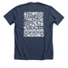 T-Shirts in Blue or Olive & White, a Heather Navy Premium Unisex Tee (back-view)