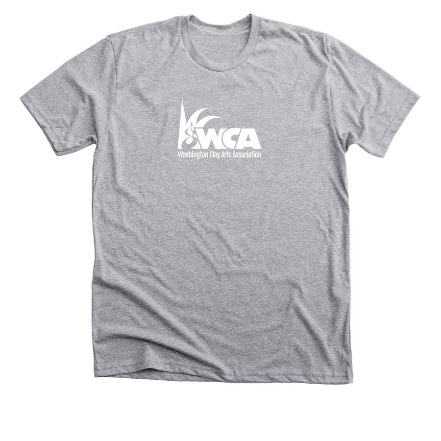 WCA logo, white, a Athletic Heather Premium Unisex Tee