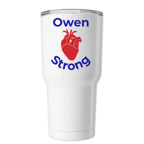 Owen Strong tumbler bold lettering, a White Insulated Tumbler