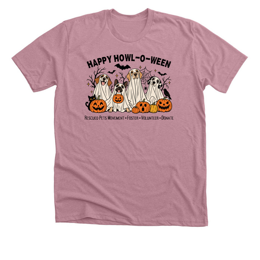 Happy Howl-O-Ween, a Heather Orchid Premium Unisex Tee