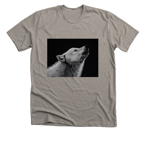 Arctic Wolf, a Heather Stone Premium Unisex Tee