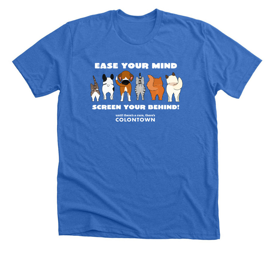 Ease Your Mind, a Heather True Royal Premium Unisex Tee