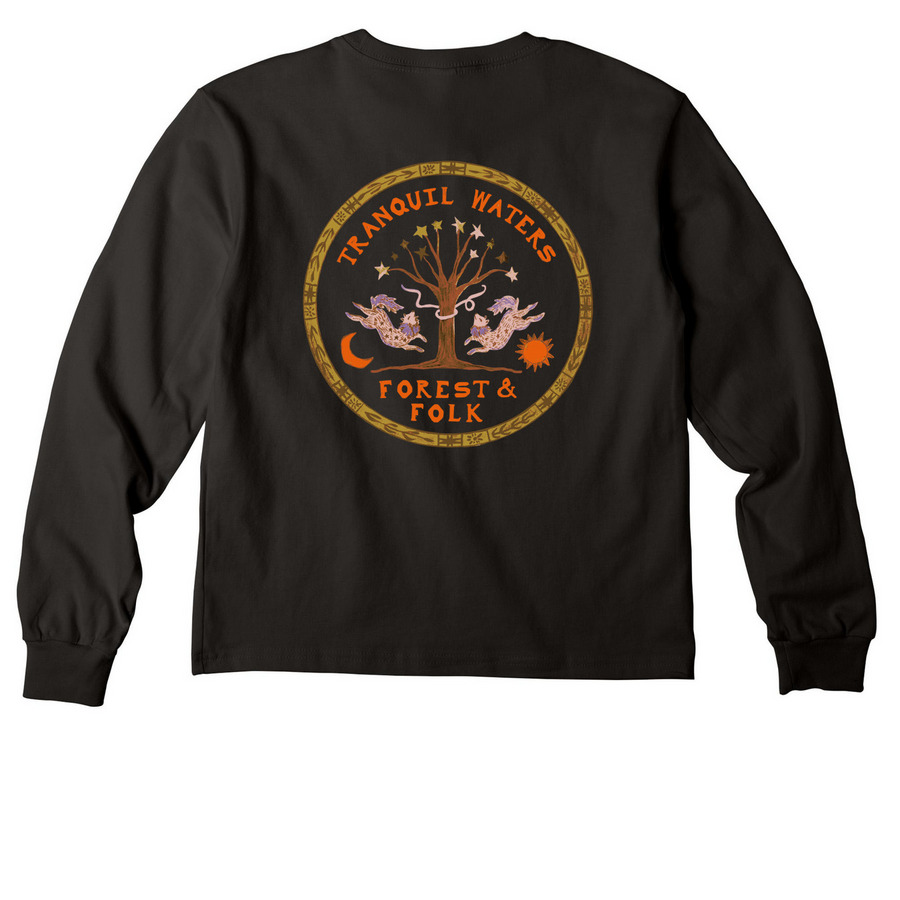 Youth T-Shirts - Long and Short Sleeve, a Black Youth Heavyweight Long Sleeve Tee (back-view)