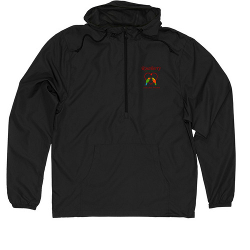Roseberry Bird Rescue Quarter-Zip Windbreaker, a Black Quarter-Zip Windbreaker
