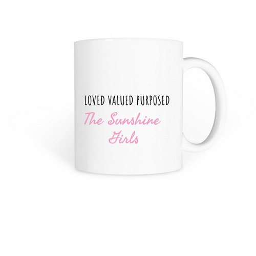 Coffee With Sunshine Girls, a White Coffee Mug