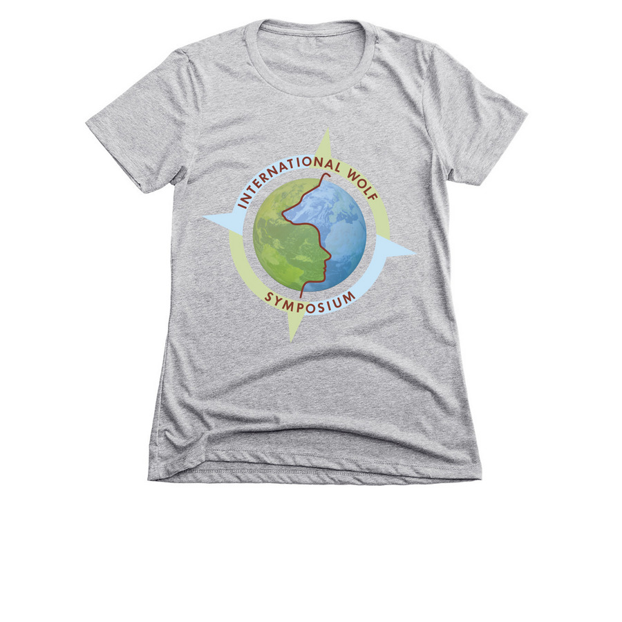International Wolf Symposium Apparel, a Dark Heather Grey Women's Slim Fit Tee