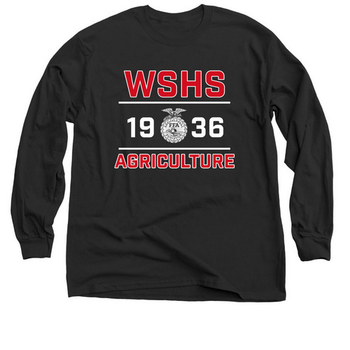 WSHS Agriculture Classic Double Bar, a Black Classic Long Sleeve Tee