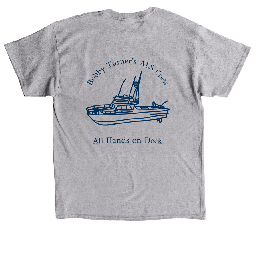 BT's ALS Crew T-Shirt, a Sport Grey Classic Unisex Tee (back-view)
