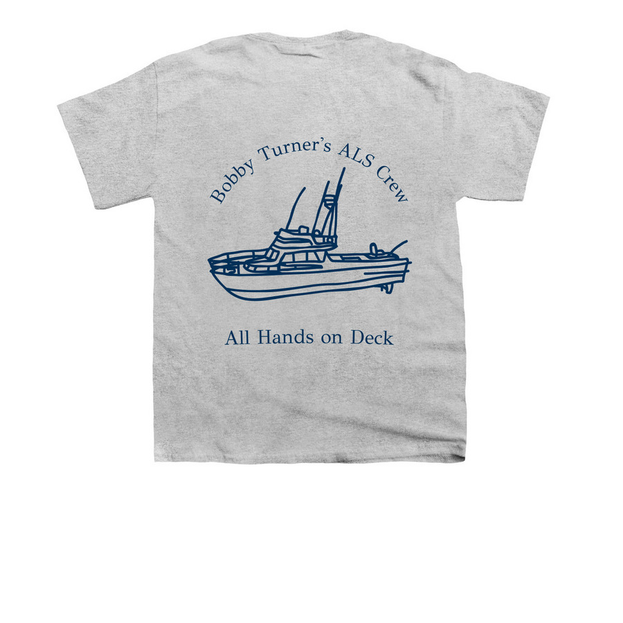 BT's ALS Crew T-Shirt, a Sport Grey Youth Unisex Tee (back-view)