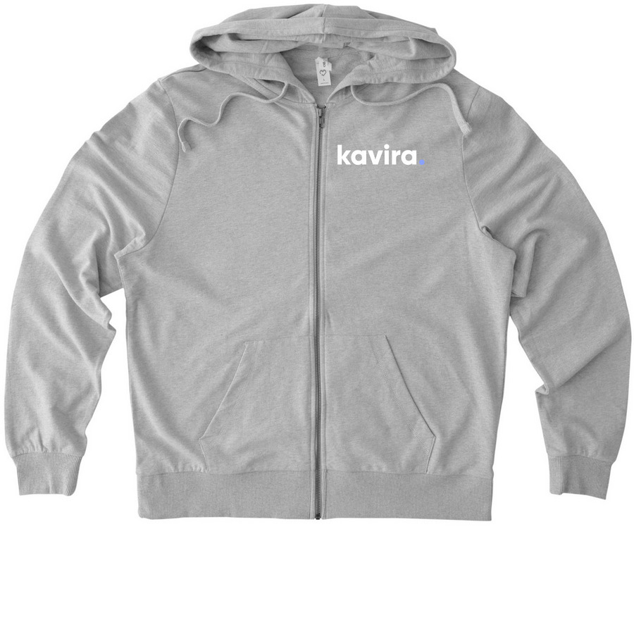 Kavira Merch, a Granite Grey Heather Allmade Organic French Terry Zip Up Hoodie