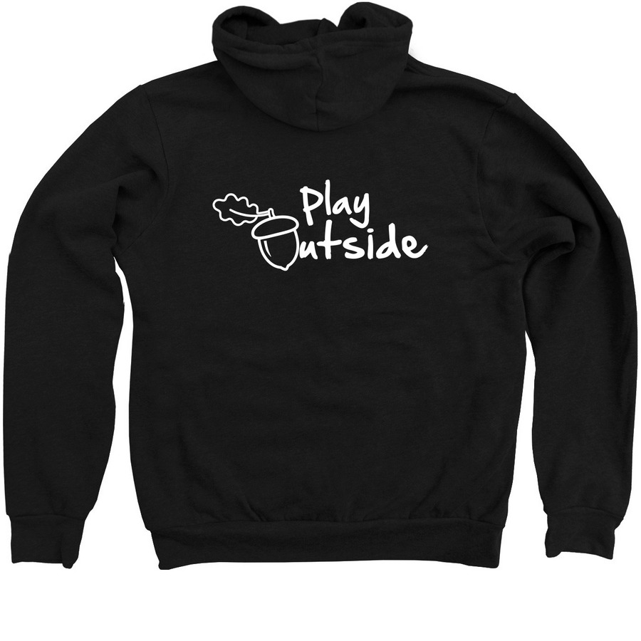 Acorn Logo Back - Adult Sizes, a Black Zip Up Hoodie (back-view)
