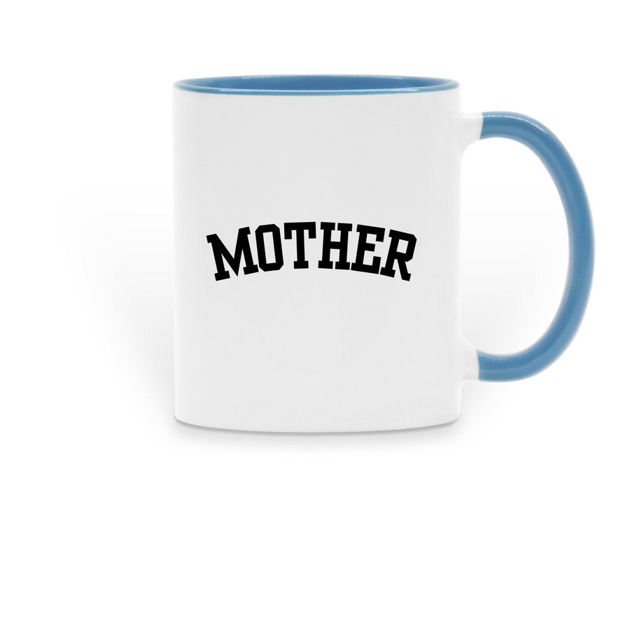 MOTHER, a Light Blue Two-Tone Ceramic Mug
