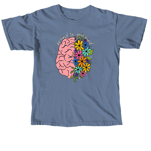 CMHAW: Be Kind to Your Mind, a Blue Jean Comfort Colors Unisex Tee