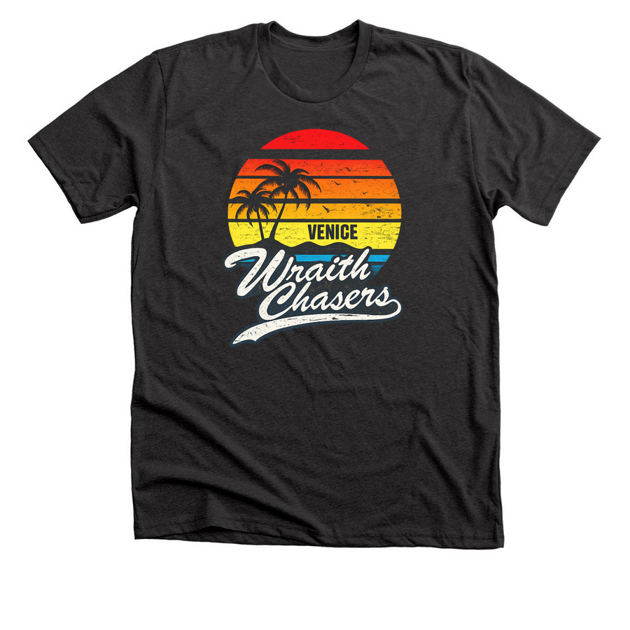 Venice Retro Tee, a Dark Grey Heather Premium Unisex Tee
