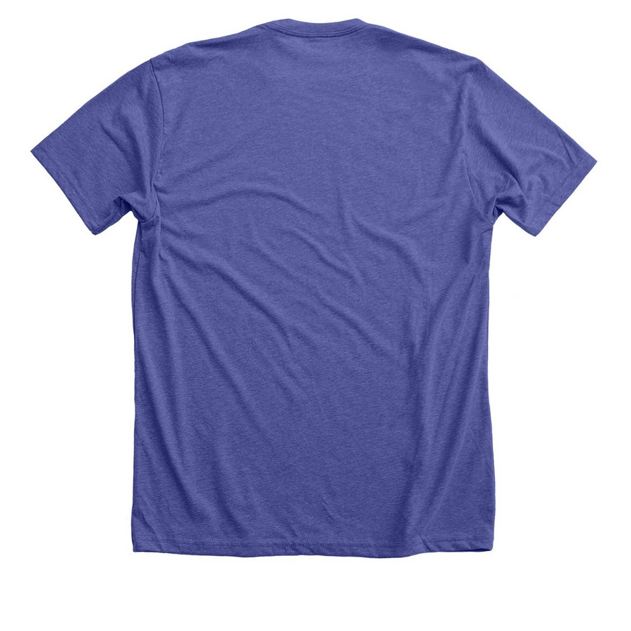 Bloom where you're planted, a Heather Lapis Premium Unisex Tee (back-view)