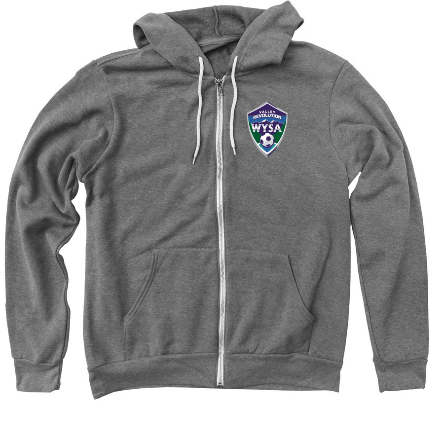 WYSA/VR Adult T-Shirts and Hoodies, a Deep Heather Zip Up Hoodie
