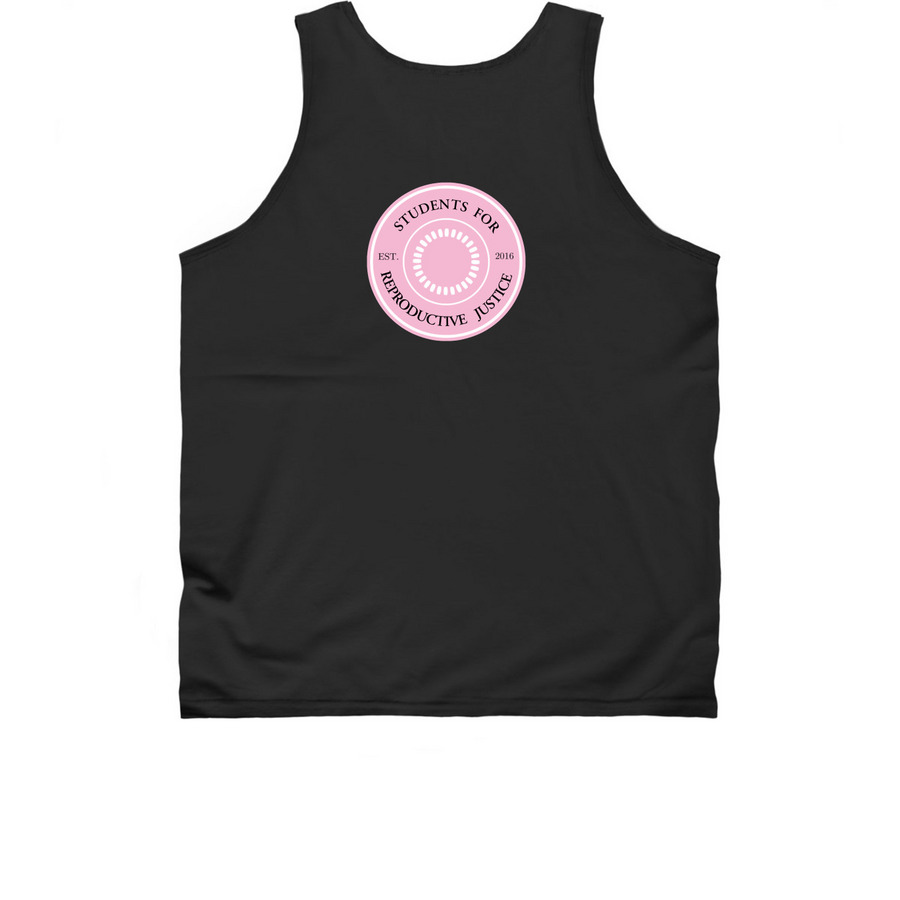 Ask me about free condoms!, a Black Classic Unisex Tank Top (back-view)