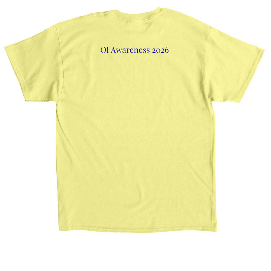 OI Awareness 2026, a Cornsilk Classic Unisex Tee (back-view)