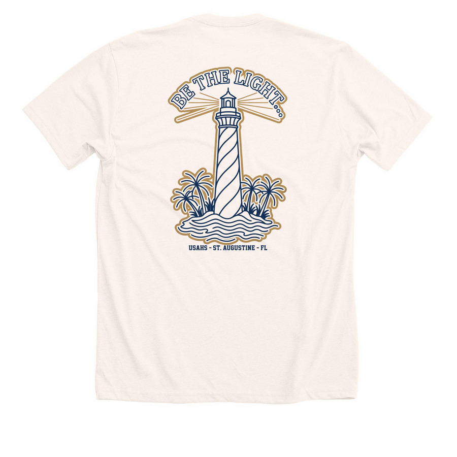 PTE MERCH, a Heather Natural Premium Unisex Tee (back-view)