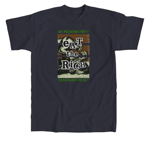 Eat the Rich, a Navy Union Made Unisex Tee