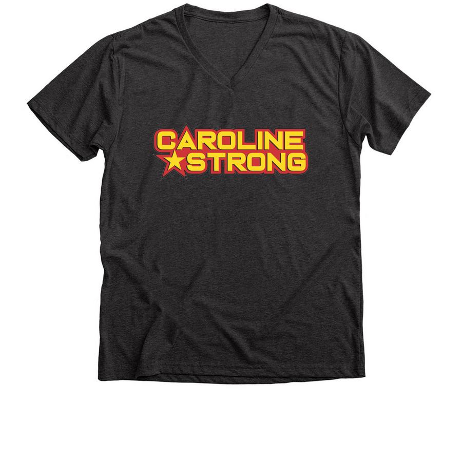 #carolinestrong4.0, a Dark Grey Heather Premium V-Neck Tee