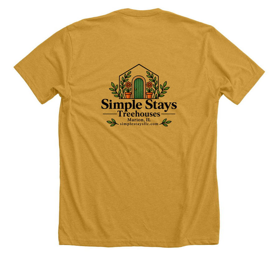 FALL in Southern Illinois, a Heather Mustard Premium Unisex Tee (back-view)