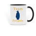 Team Penguin Mug: Sip and Save Penguins, a Black Two-Tone Ceramic Mug