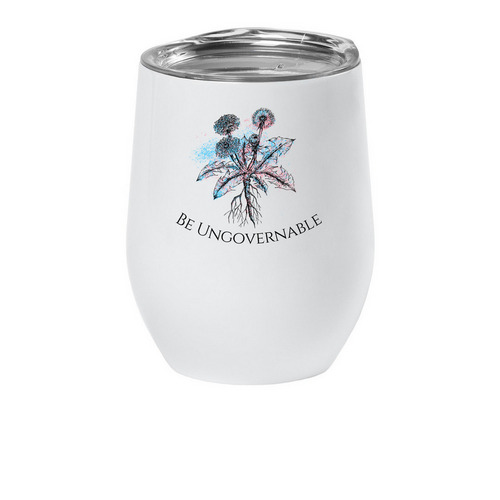 Wine Tumbler - Splatter, a White Insulated Wine Cup