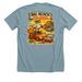 Big Beach Small Parking, a Heather Blue Lagoon Premium Unisex Tee (back-view)