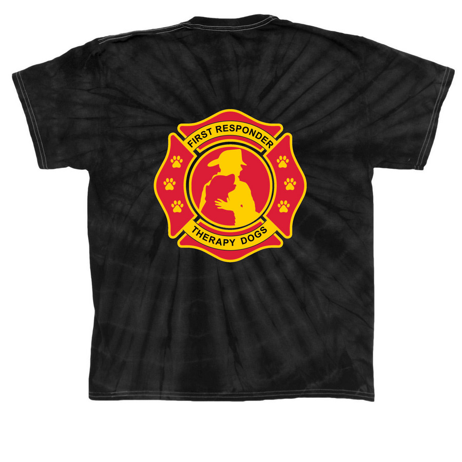 First Responder Therapy Dogs Swag Shop, a Black Classic Tie Dye Tee (back-view)