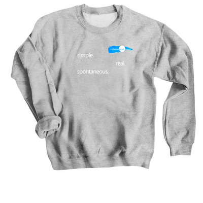 TBG simple. real. spontaneous. Sweatshirt, a Sport Grey Crewneck Sweatshirt