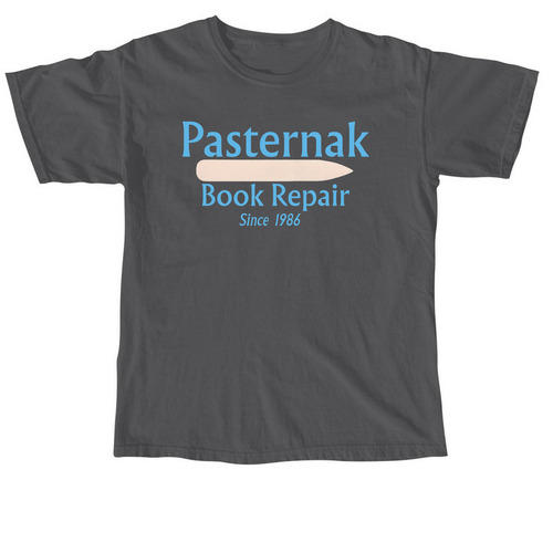 Pasternak Book Repair t-shirt, a Pepper Comfort Colors Unisex Tee