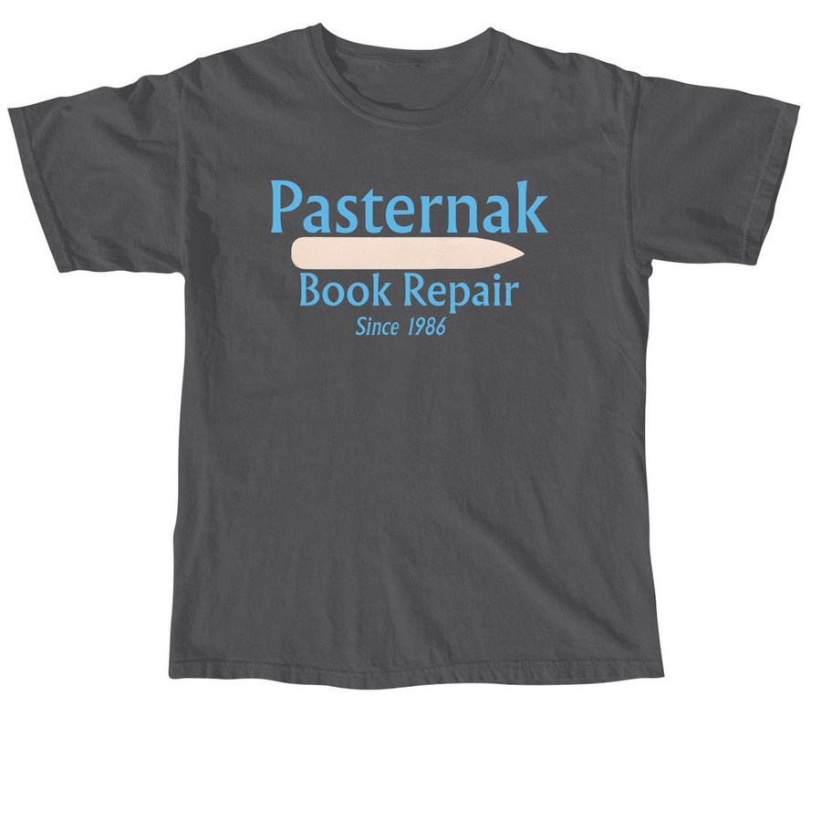 Pasternak Book Repair t-shirt, a Pepper Comfort Colors Unisex Tee