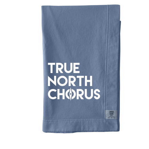 White Logo Blanket, a Blue Jean Comfort Colors Blanket