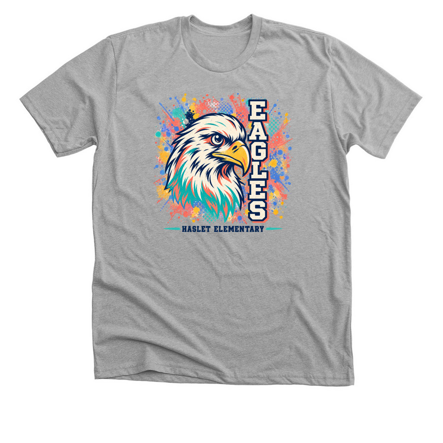 Haslet Eagles Color Splash, a Athletic Heather Premium Unisex Tee