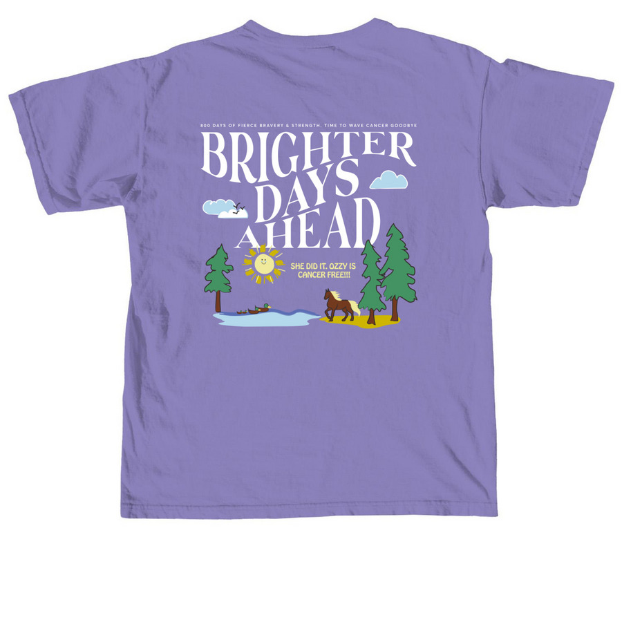 Ozzy's End of Treatment Shirt, a Violet Comfort Colors Unisex Tee (back-view)