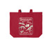 Dinosaurs and Library Cards, a Deep Red Cotton Canvas Tote Bag