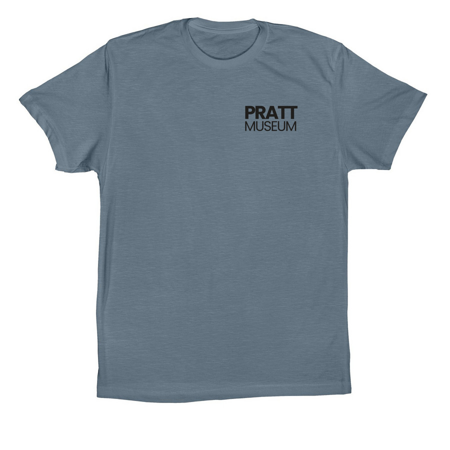 Pratt Museum Woodblock Logo Merch, a Slate Premium Cotton Tee