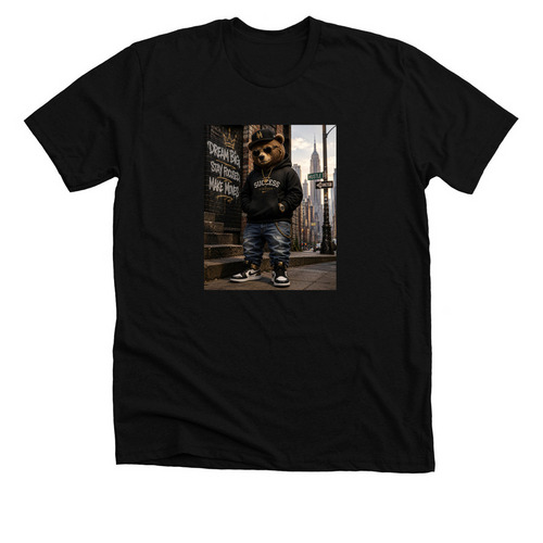 Smart Hiphop Bear&nbsp;, a Solid Black Blend Premium Unisex Tee