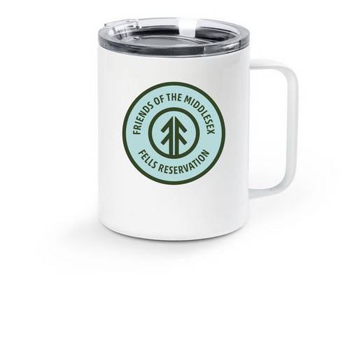 Travel Mug, a White Stainless Steel Travel Mug