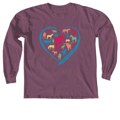 Heart&nbsp;, a Berry Comfort Colors Long Sleeve Tee