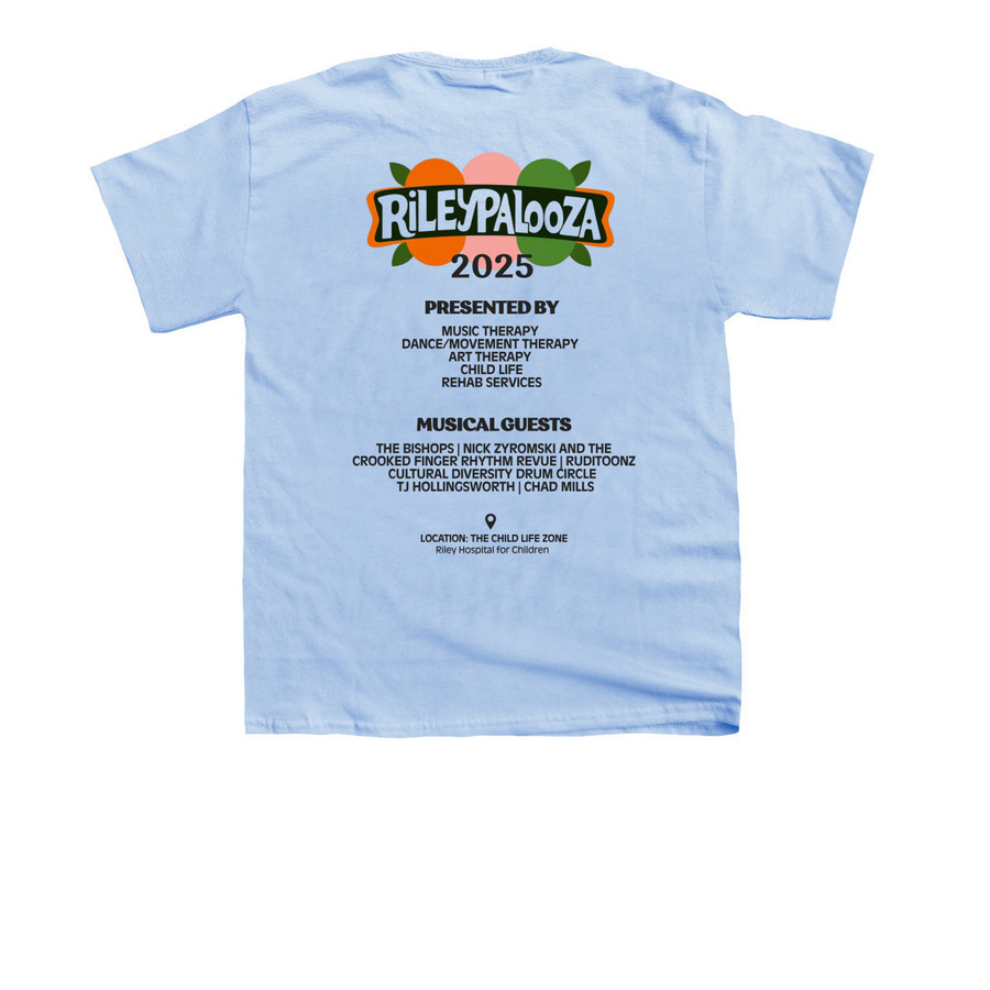 RILEYPALOOZA, a Light Blue Youth Unisex Tee (back-view)