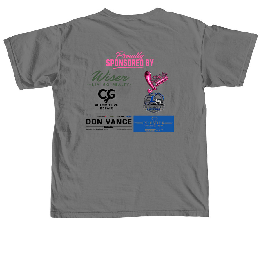 Republic Sandlot Sisters Sponsors, a Grey Comfort Colors Unisex Tee (back-view)