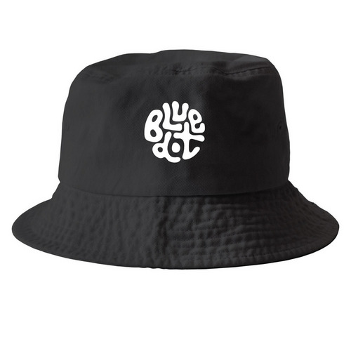 blue dot hats!, a Black Printed Bucket Hat