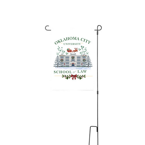 OCU Law White Christmas Yard Flag&nbsp;, a White 12" x 18" Yard Flag with Stake