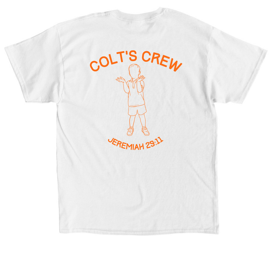 Colt Schwiening Strong, a White Classic Unisex Tee (back-view)