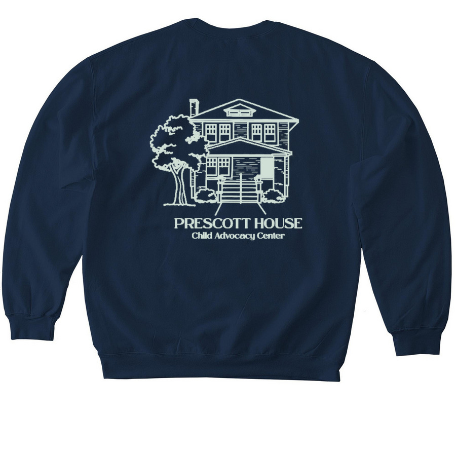 Softstyle Crewneck Sweatshirt, a Navy Softstyle Crewneck Sweatshirt (back-view)