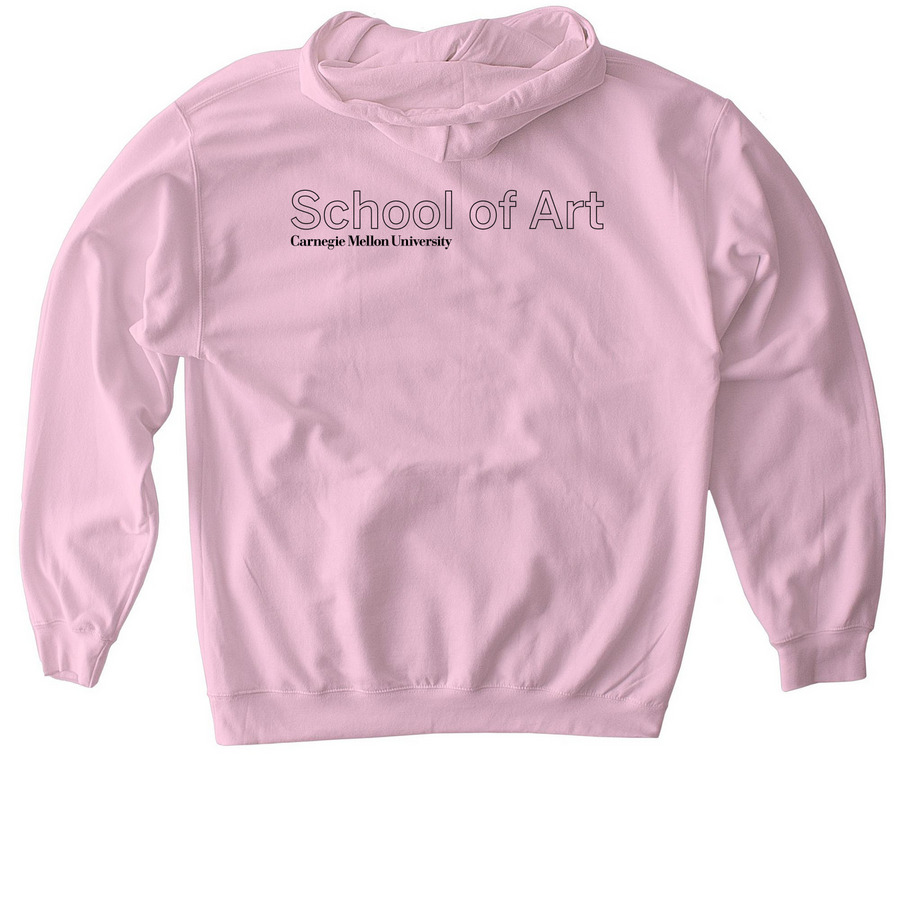 2021 Carnegie Mellon School of Art Sweatshirt, a Light Pink Gildan Softstyle Pullover Hoodie (back-view)