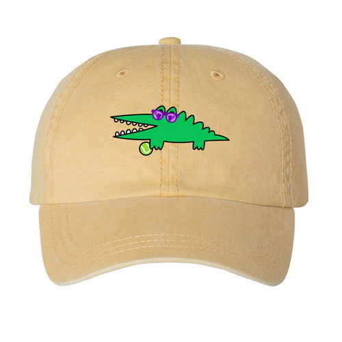 Big Challengers Hat, a Mustard Printed Pigment Dye Baseball Cap