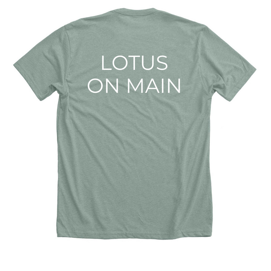Tops, a Heather Sage Premium Unisex Tee (back-view)